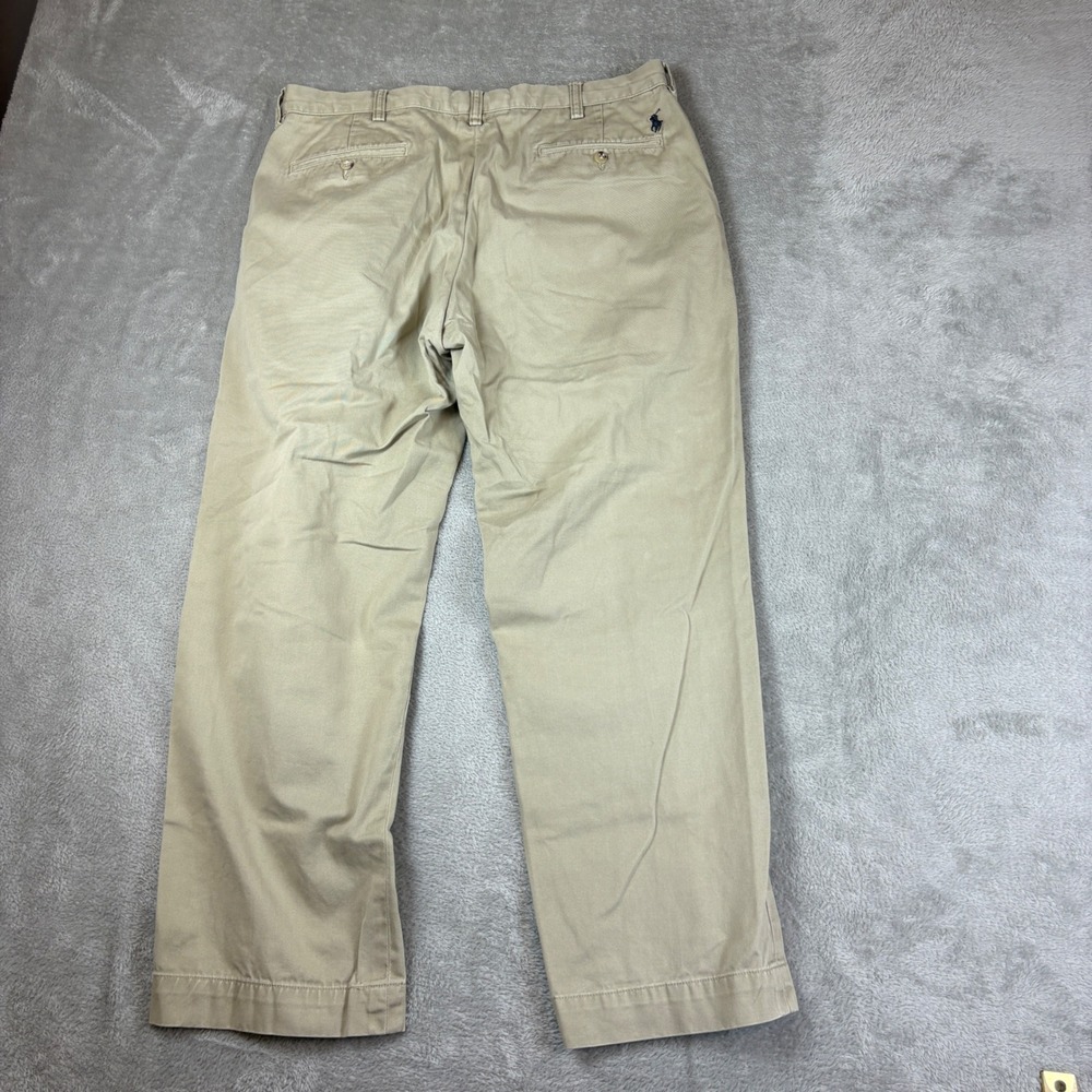 Polo Pants Men 35x30 (Fits 35x28) Preston Pant Straight Leg Chino Khaki Tan - Picture 2 of 11